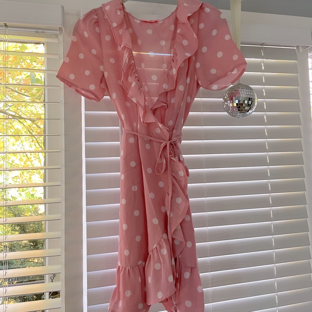 Rehab Wrap Polka Dot Dress - SZ Small!